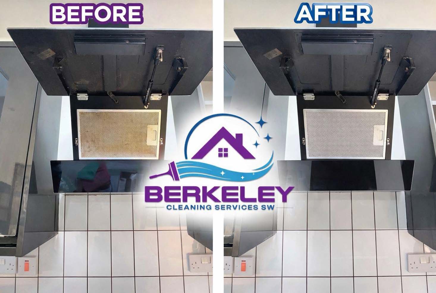 Before after cleaning cooker filter